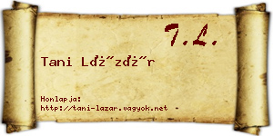 Tani Lázár névjegykártya